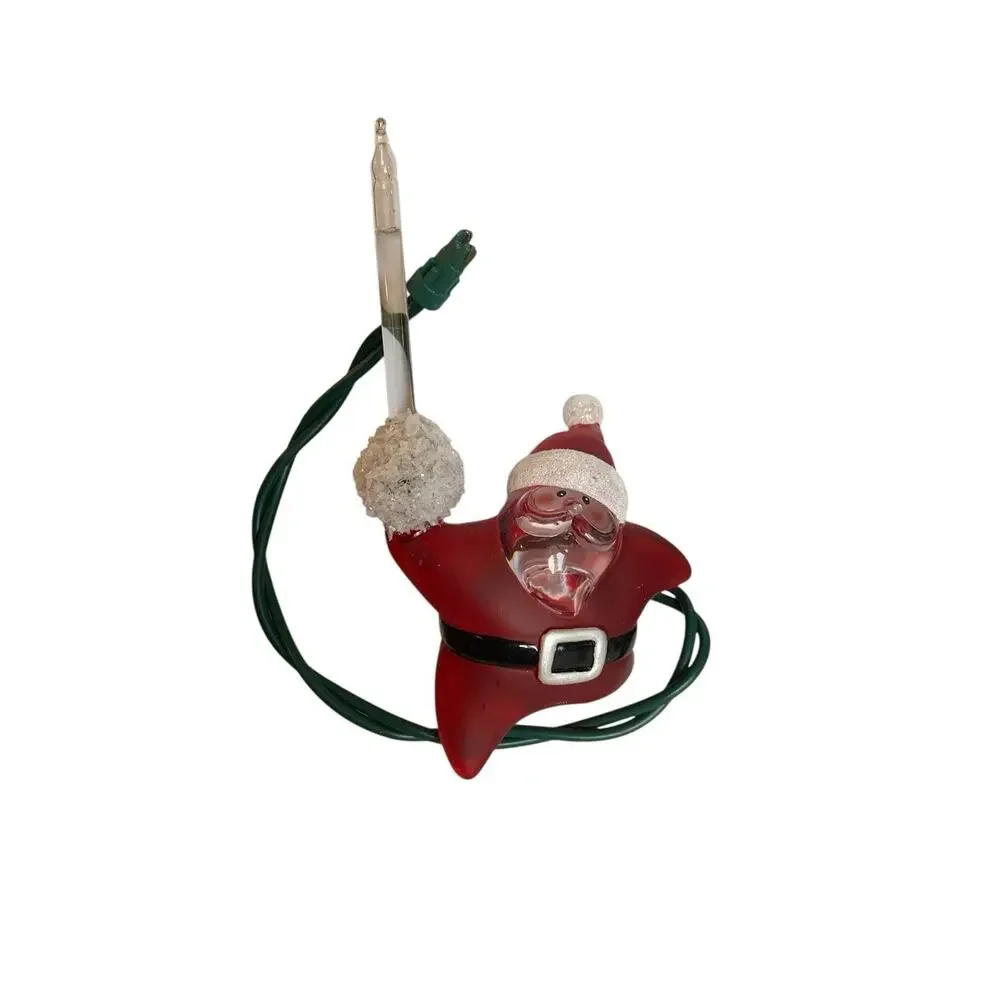 Dept 56 Tiny Bubbles Star Santa ornament clip on plug in‎